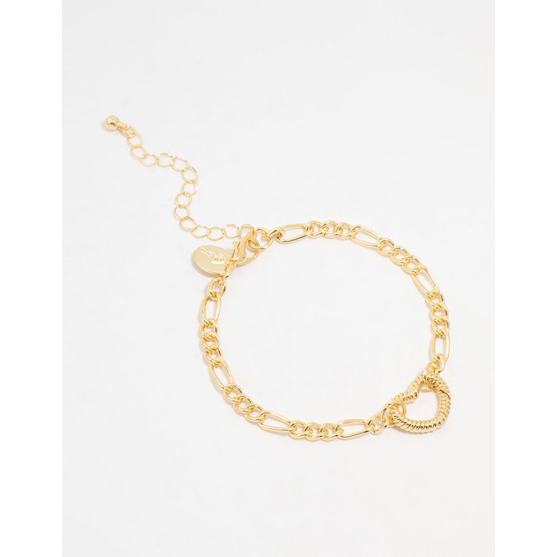 Gold Plated Heart Link Bracelet