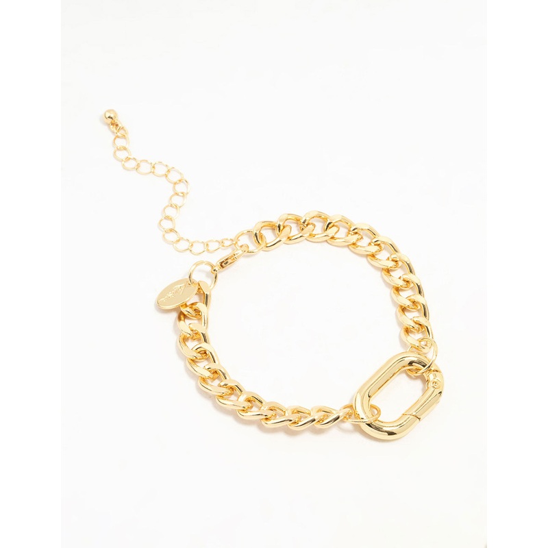 Gold Plated Link Clasp Bracelet