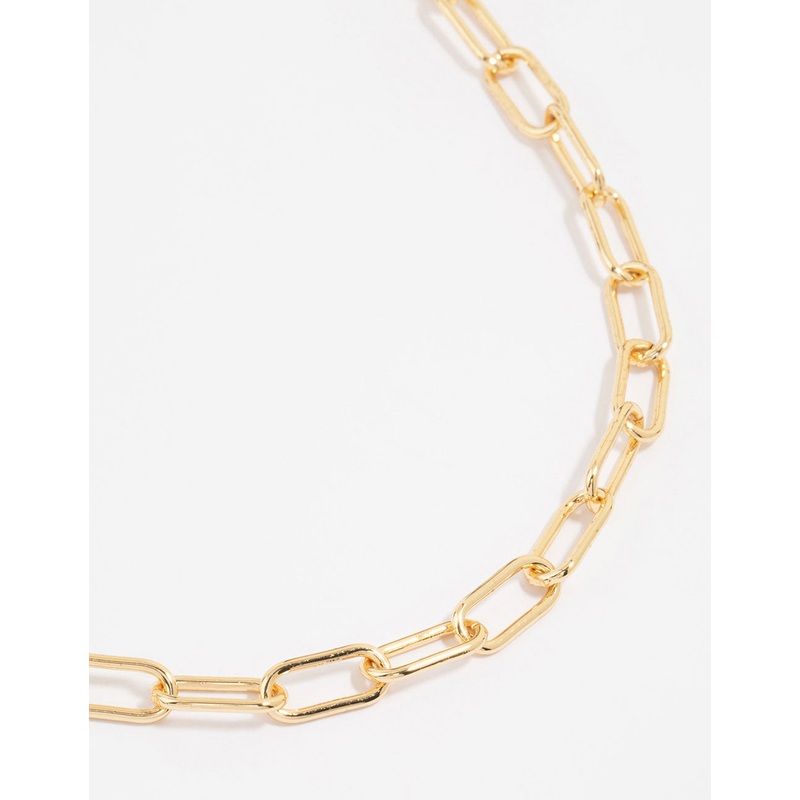 Gold Plated Oval Link Necklace