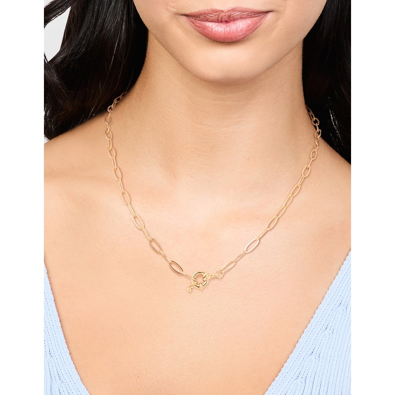 Gold Plated Pin Chain Necklace