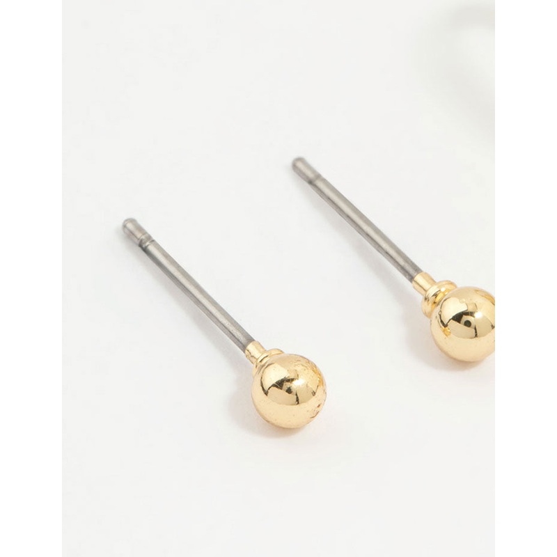 Gold Plated Pink Cubic Zirconia Flower & Heart Earrings 3-Pack