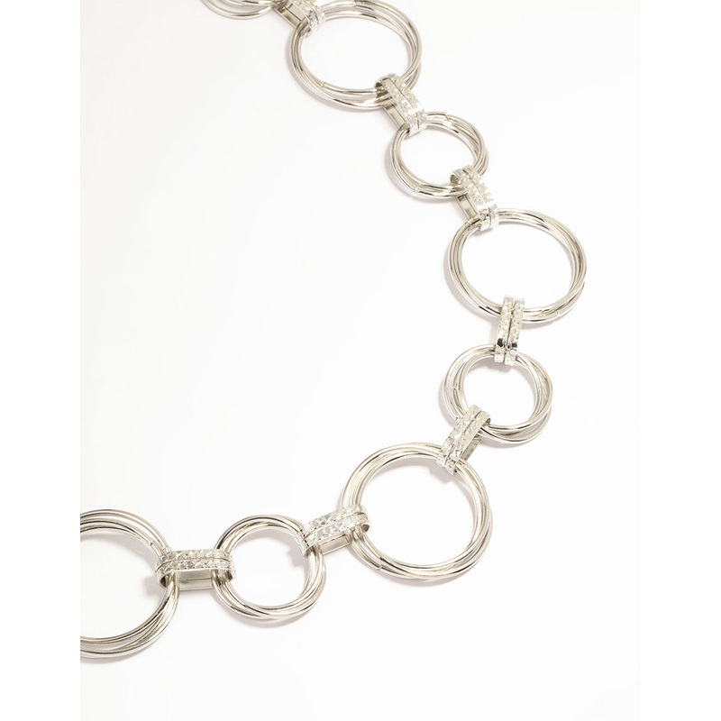 Silver Mixed Circle Link Belt