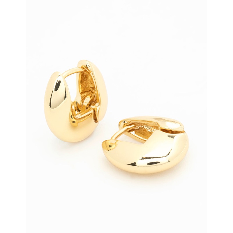 Gold Plated Mini Round Huggie Earrings