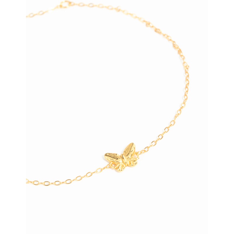 Gold Plated Sterling Silver Butterfly Bracelet