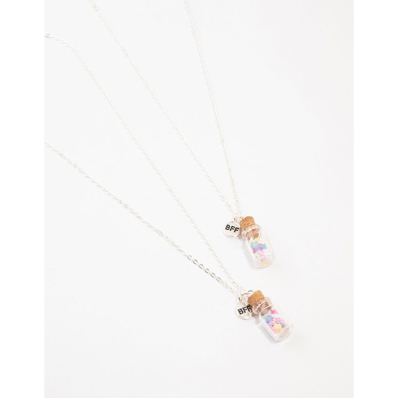 Kids Silver Shaker Bottle Pendant 2-Pack