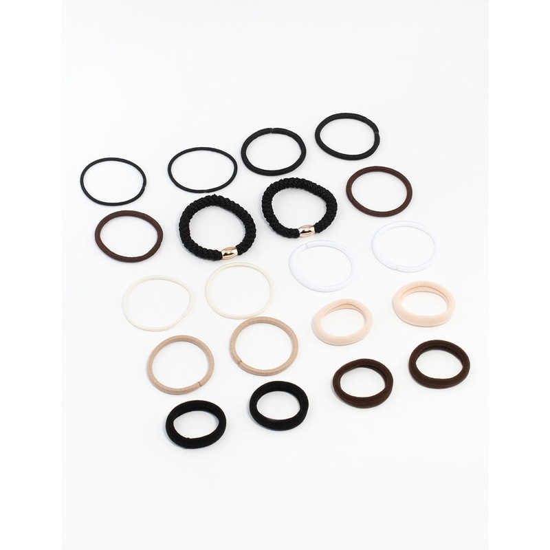 Core Black & Neutral Hair Ties 20-Pack