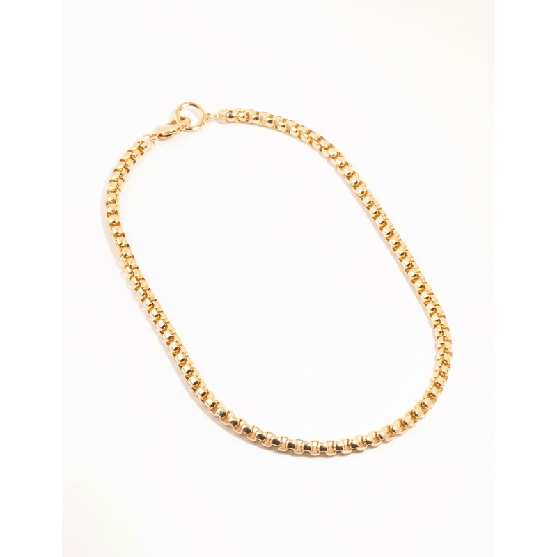 Gold Plated Thick Round Chain Necklace