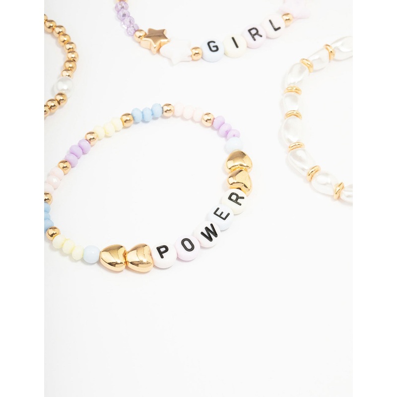 Kids Girl Power Stretch Friendship Bracelet Pack