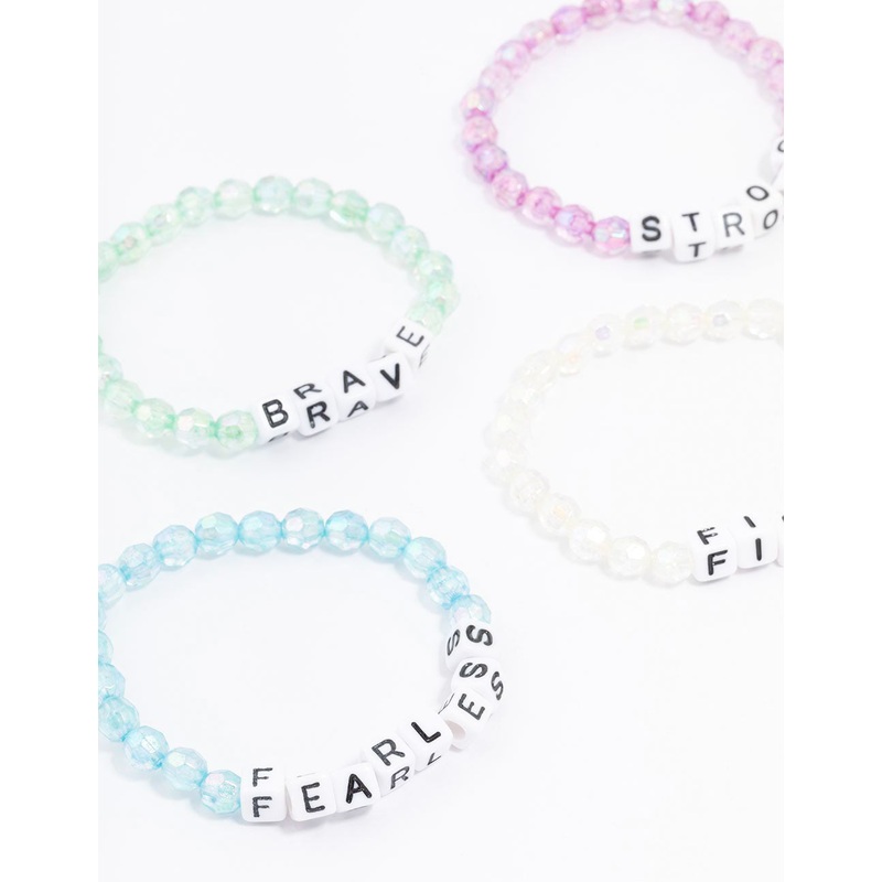 Rainbow Affirmation Stretch Bracelets 5-Pack