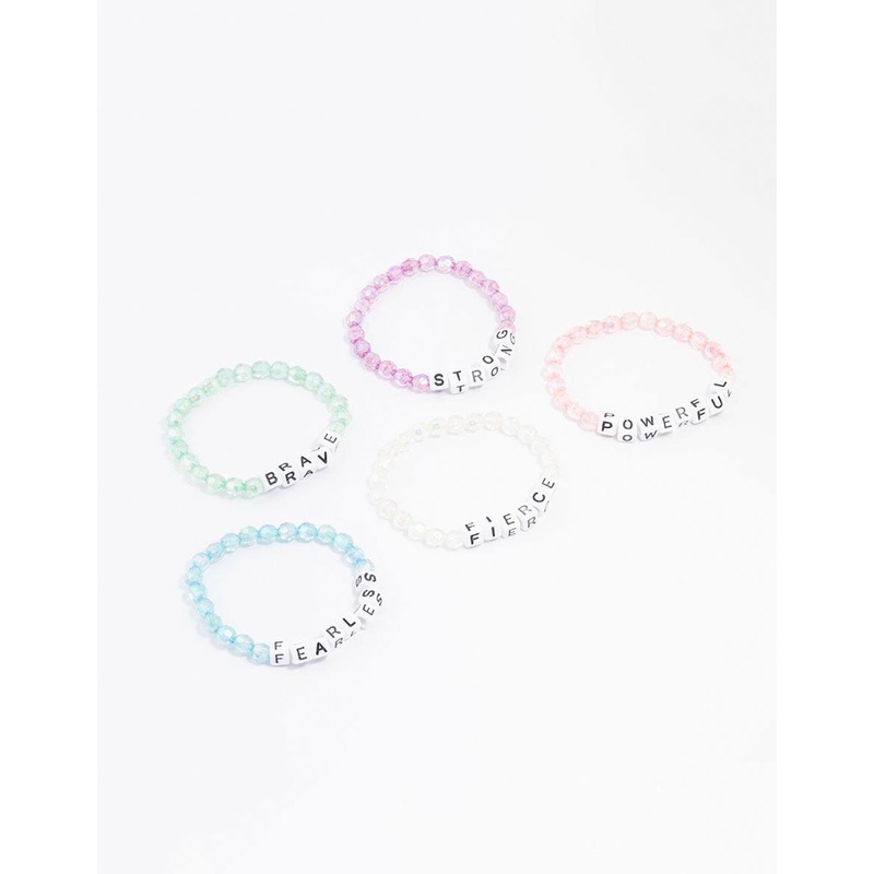 Rainbow Affirmation Stretch Bracelets 5-Pack