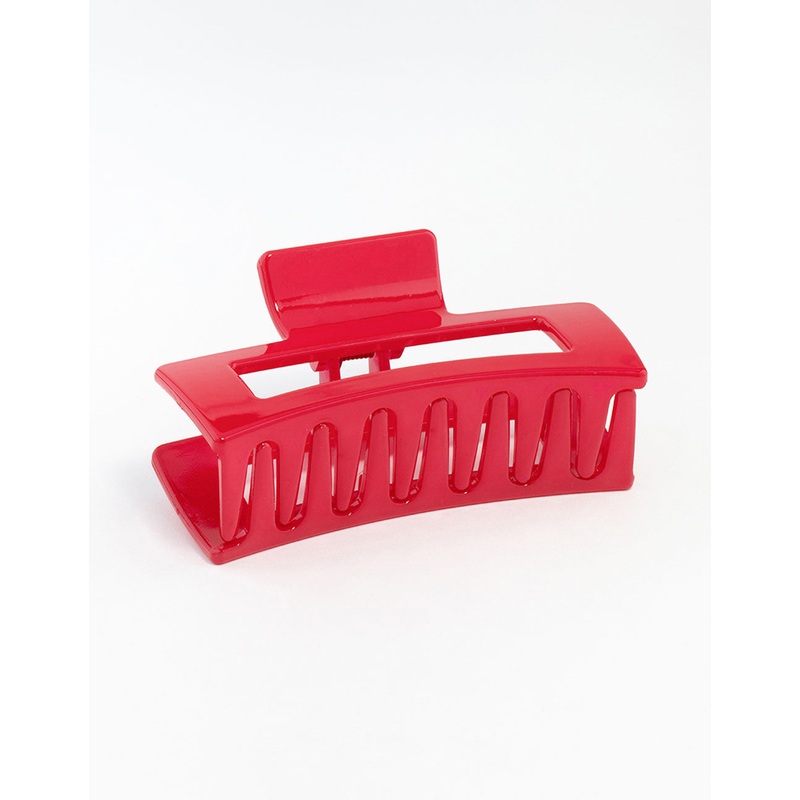 Red Large Shiny Coated Claw Clip