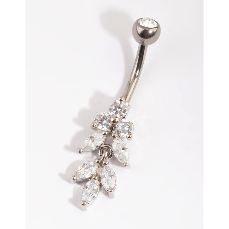 Titanium Marquise Drop Belly Ring