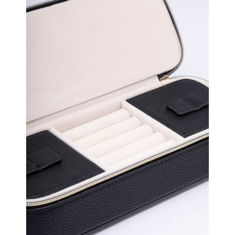 Black Faux Leather Makeup Bag & Jewellery Box