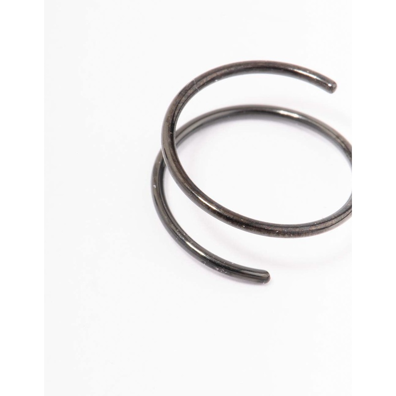 Black Surgical Steel Twisted Nose Ring