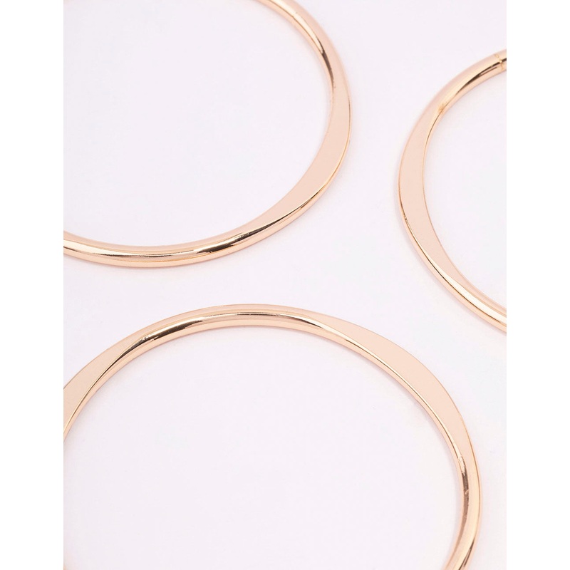 Gold Smooth Organic Bangle 3-Pack