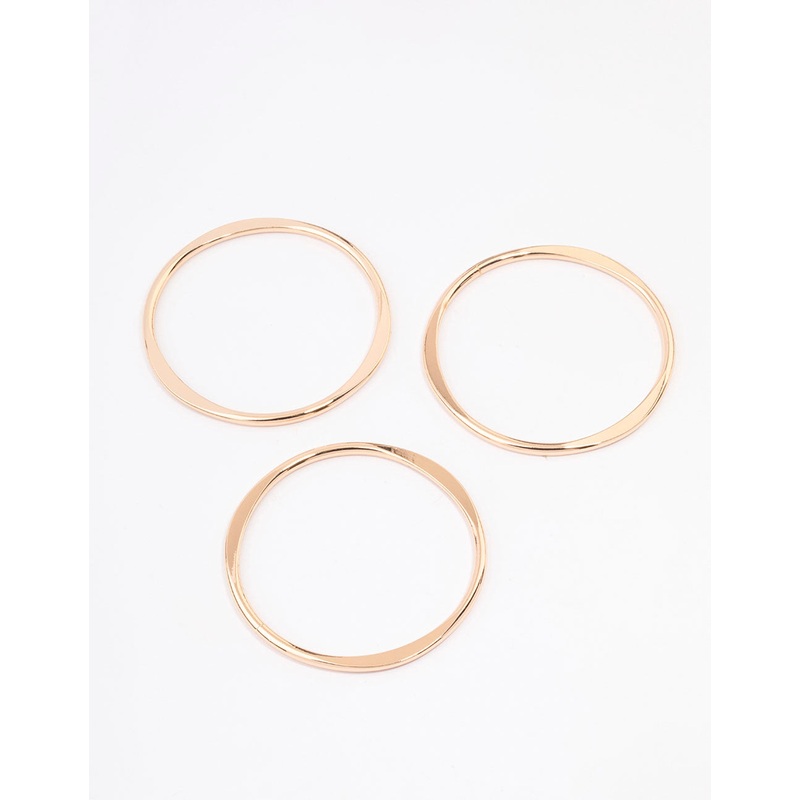 Gold Smooth Organic Bangle 3-Pack