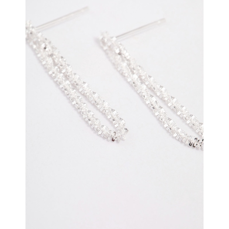 Sterling Silver Loop Dangle Earrings