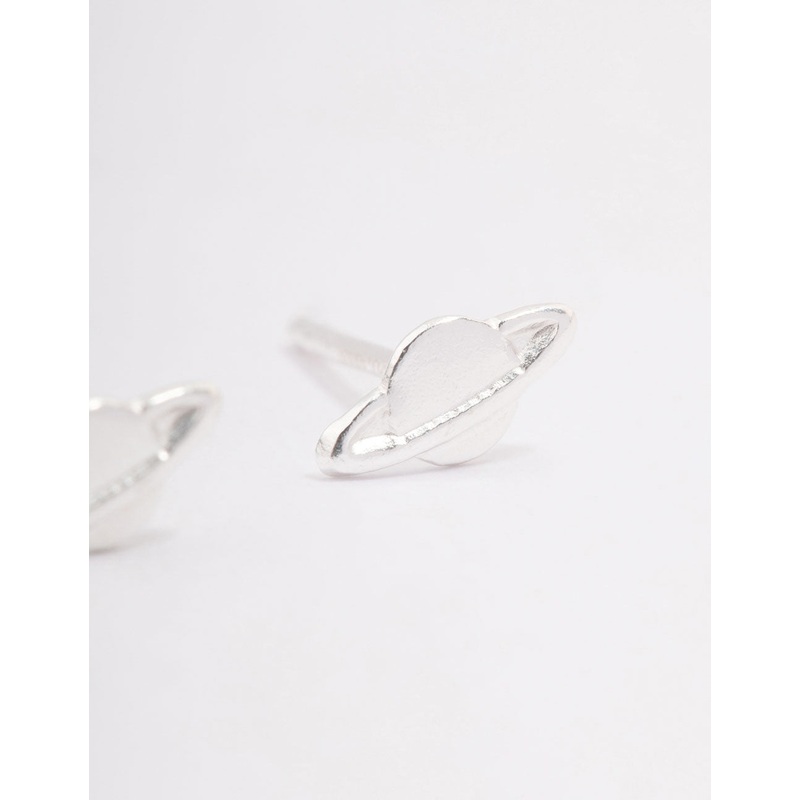 Sterling Silver Planet Diamante Stud Earrings