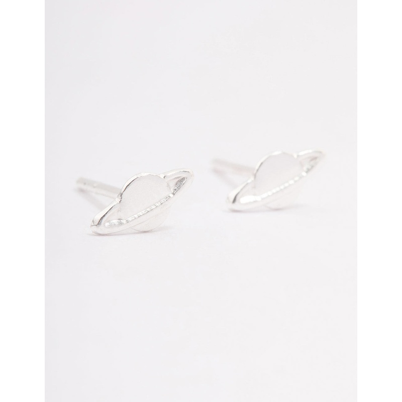 Sterling Silver Planet Diamante Stud Earrings