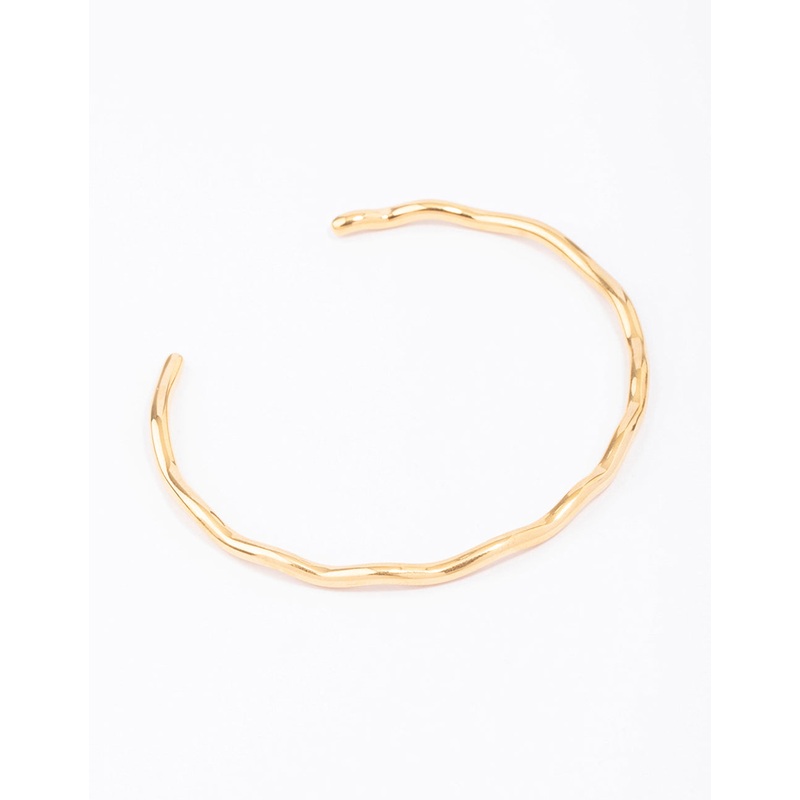 Waterproof Gold Plated Stainless Steel Mini Wave Wrist Cuff