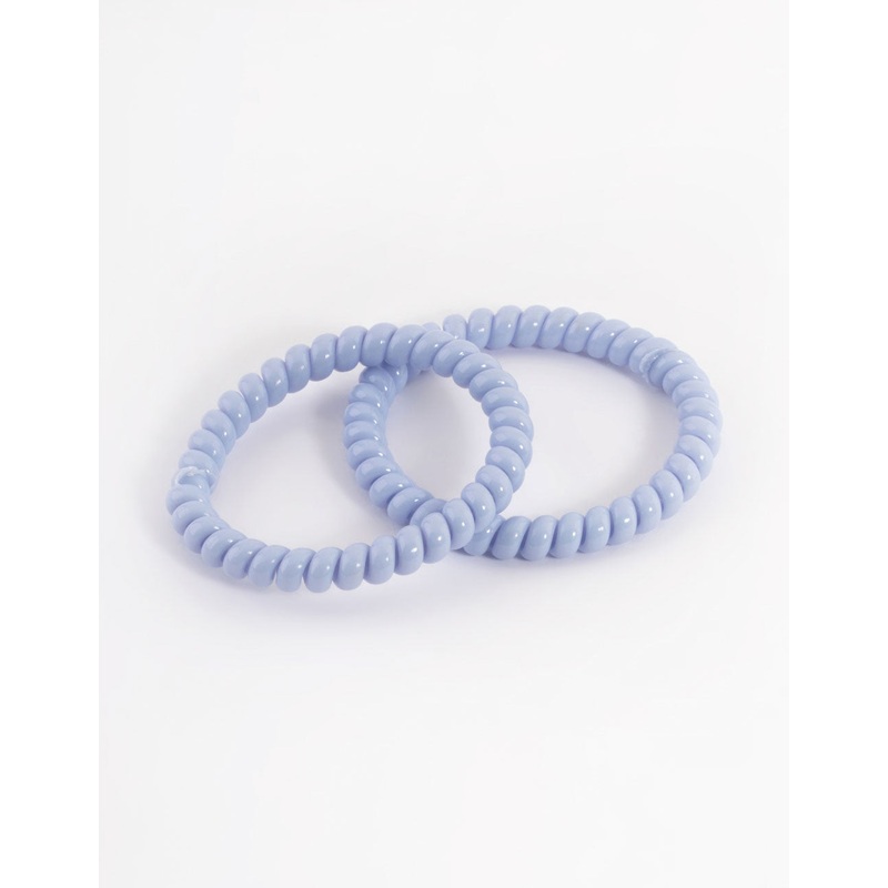 Blue Plastic Narrow Hair Spiral Pack