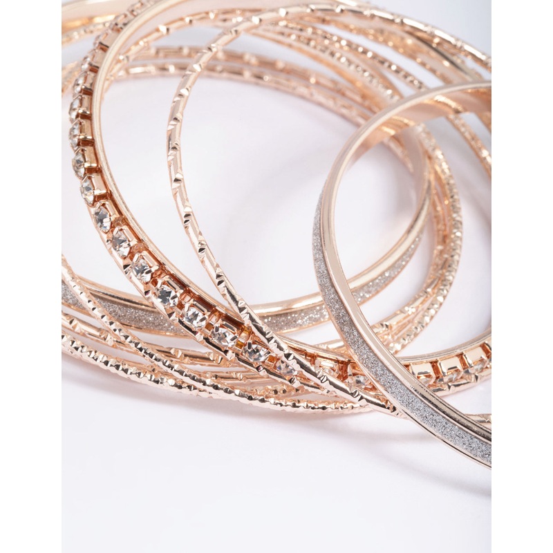 Rose Gold Glitter Cupchain Bangle Pack