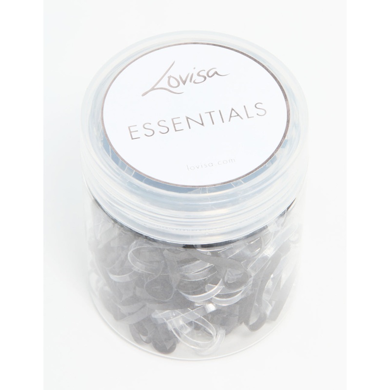 Black & Clear Elastic Hair Ties 300-Pack