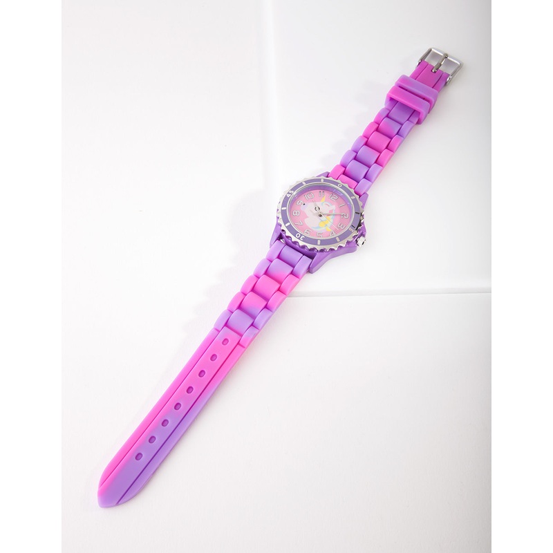 Kids Purple Unicorn Silicone Strap Watch