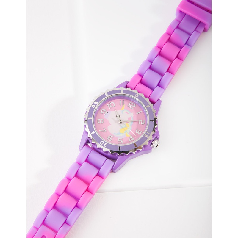 Kids Purple Unicorn Silicone Strap Watch
