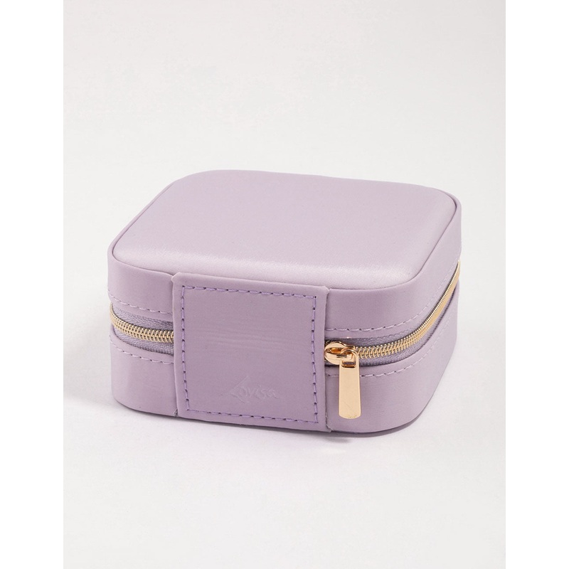 Purple PU Leather Iridescent Square Jewellery Case