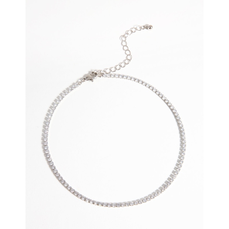 Silver Cubic Zirconia Cup Chain Choker