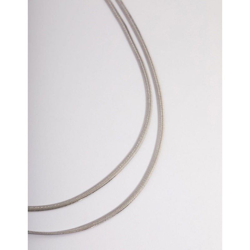 Waterproof Stainless Steel Snake Chain Fine Layered Necklace
