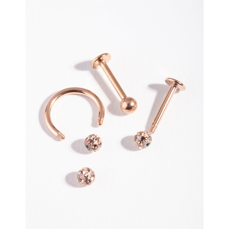 Rose Gold Plated Surgical Steel Disco Flat Back Pack