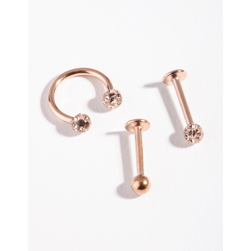 Rose Gold Plated Surgical Steel Disco Flat Back Pack