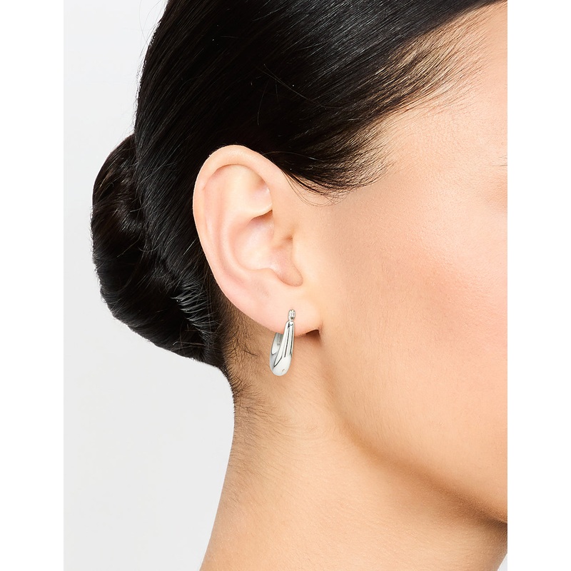 Waterproof Stainless Steel Half Hoop Earrings