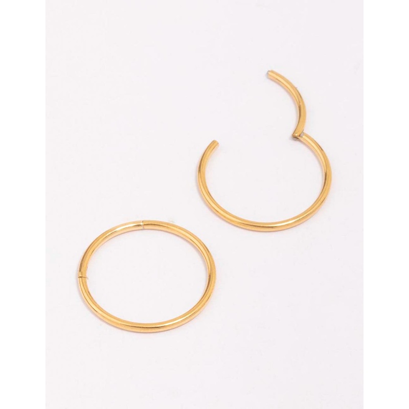 Gold Plated Surgical Steel Sleeper Hoop Earrings 16mm