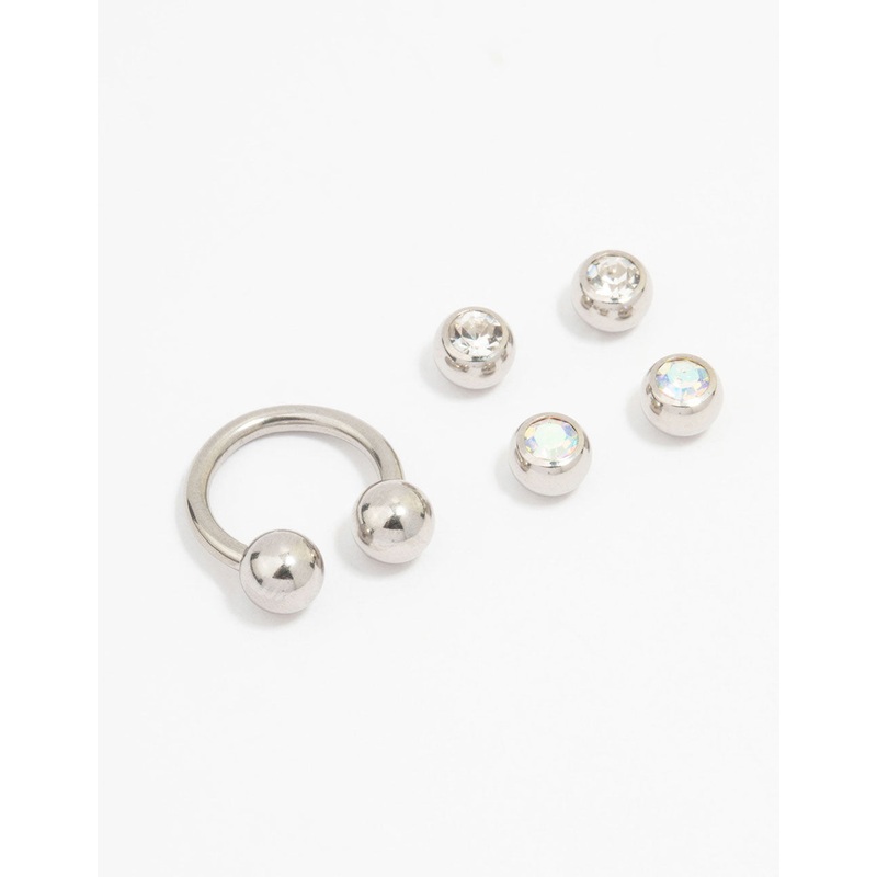 Surgical Steel Curved Interchangeable Belly Piercing Pack