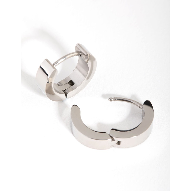 Surgical Steel Wide Huggie Hoop Earrings