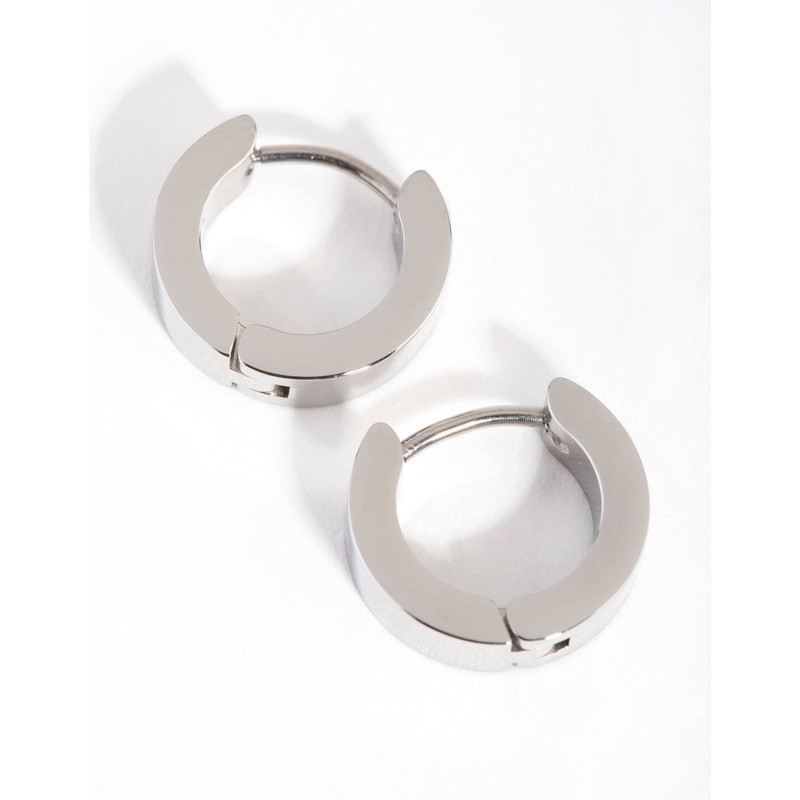 Surgical Steel Wide Huggie Hoop Earrings