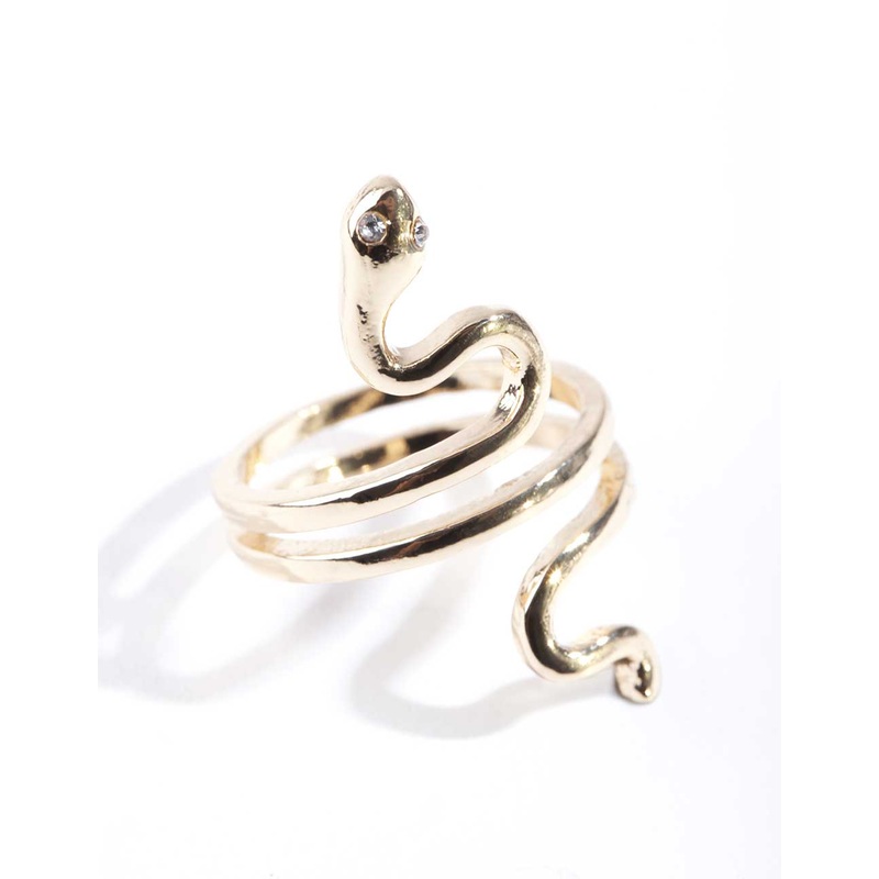 Gold Fine Sleek Snake Ring|SM|ML
