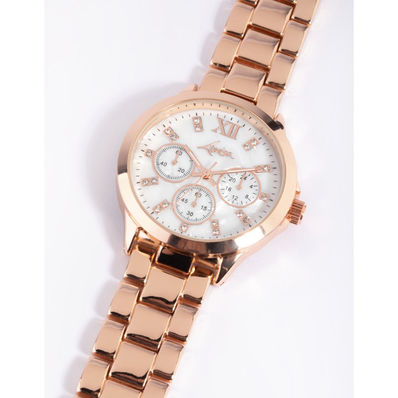 Gold Marble Diamante Watch