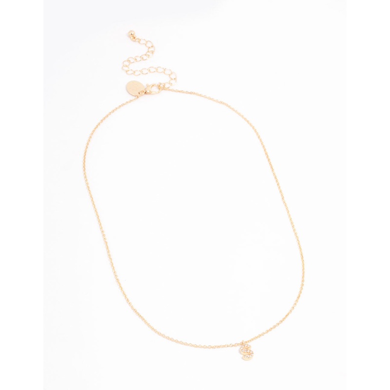 Gold Plated Cubic Zirconia Letter S Necklace