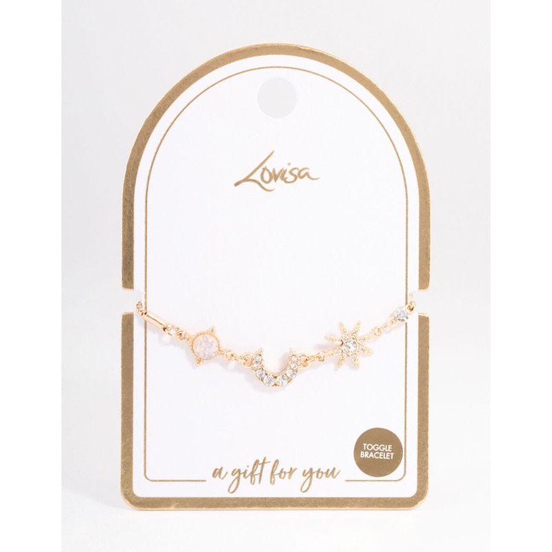 Gold Pretty Diamante Celestial Bracelet