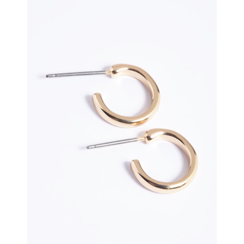 Gold Simple Huggie Hoop Earrings
