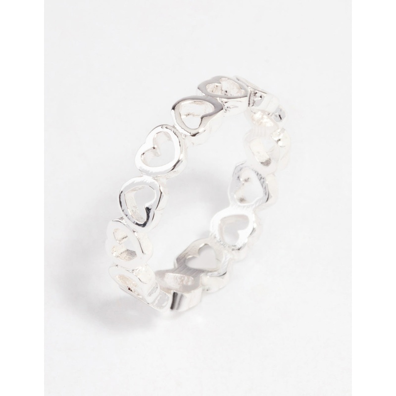Silver Alternating Heart Ring|SM|ML