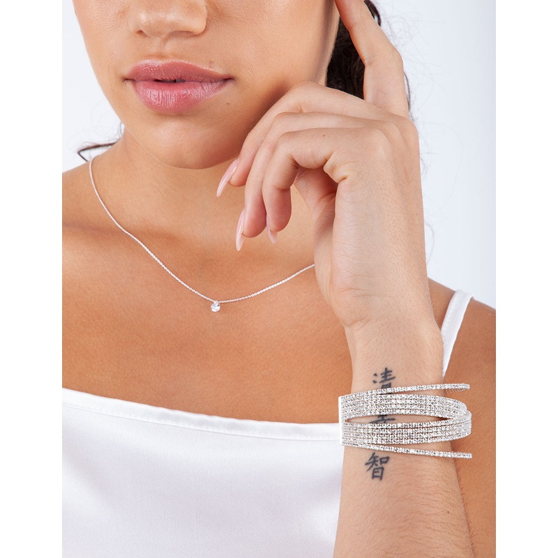 Sterling Silver Mini Cubic Zirconia Necklace