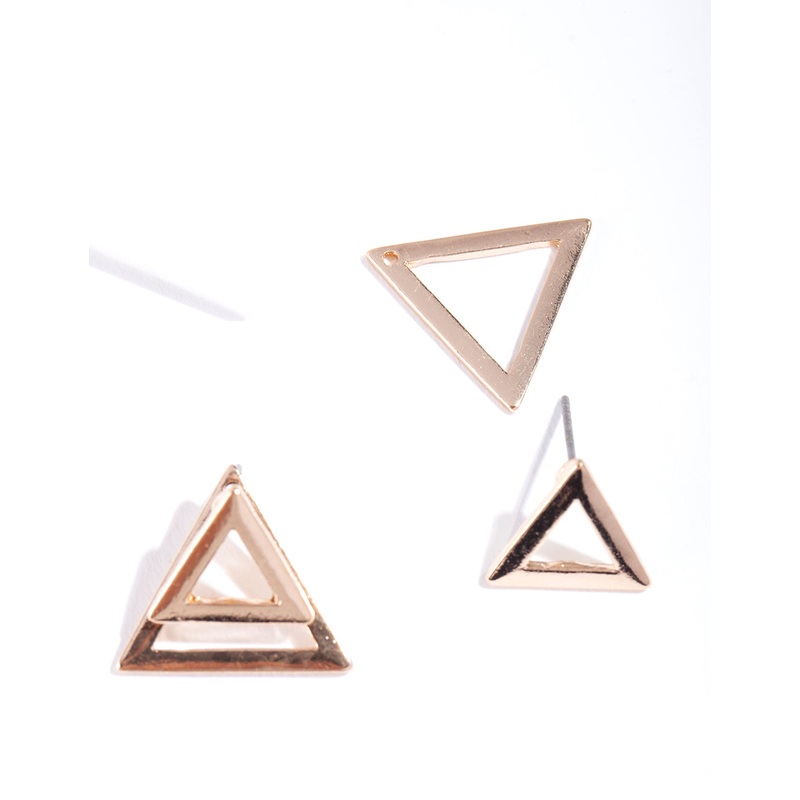 Gold Open Diamond Cutout Earrings