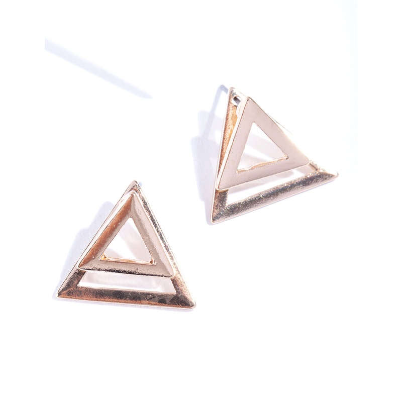Gold Open Diamond Cutout Earrings