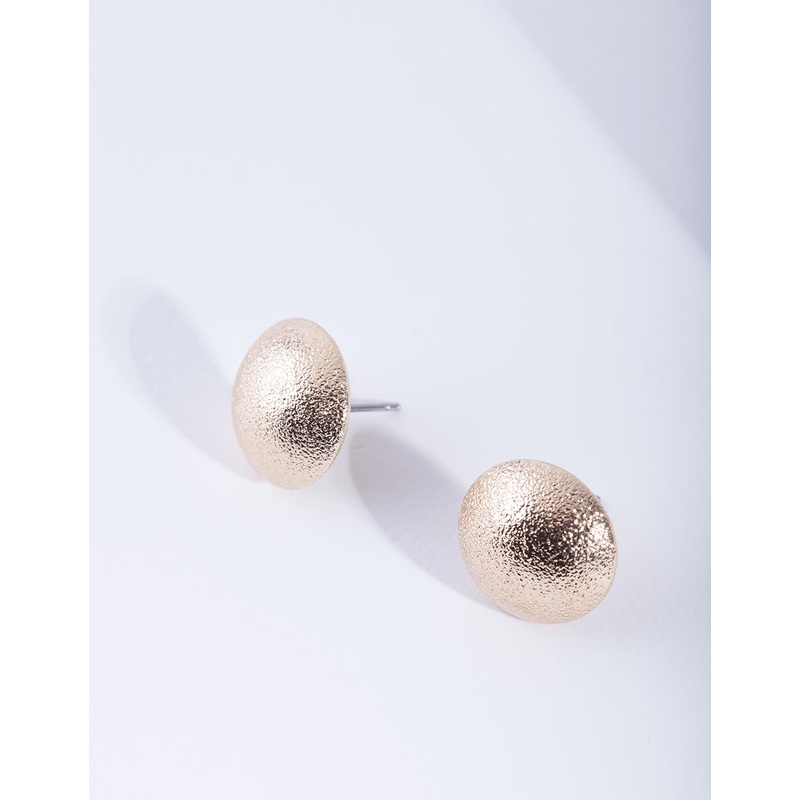 Gold Sparkle Button Earrings