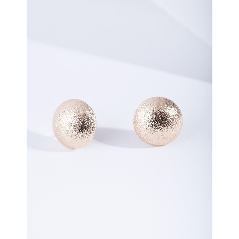 Gold Sparkle Button Earrings